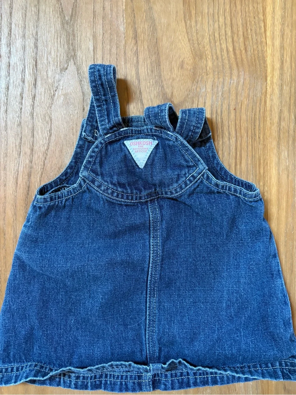 90s OshKosh B'gosh Denim my Dress - Blue with Embroidered Flowers